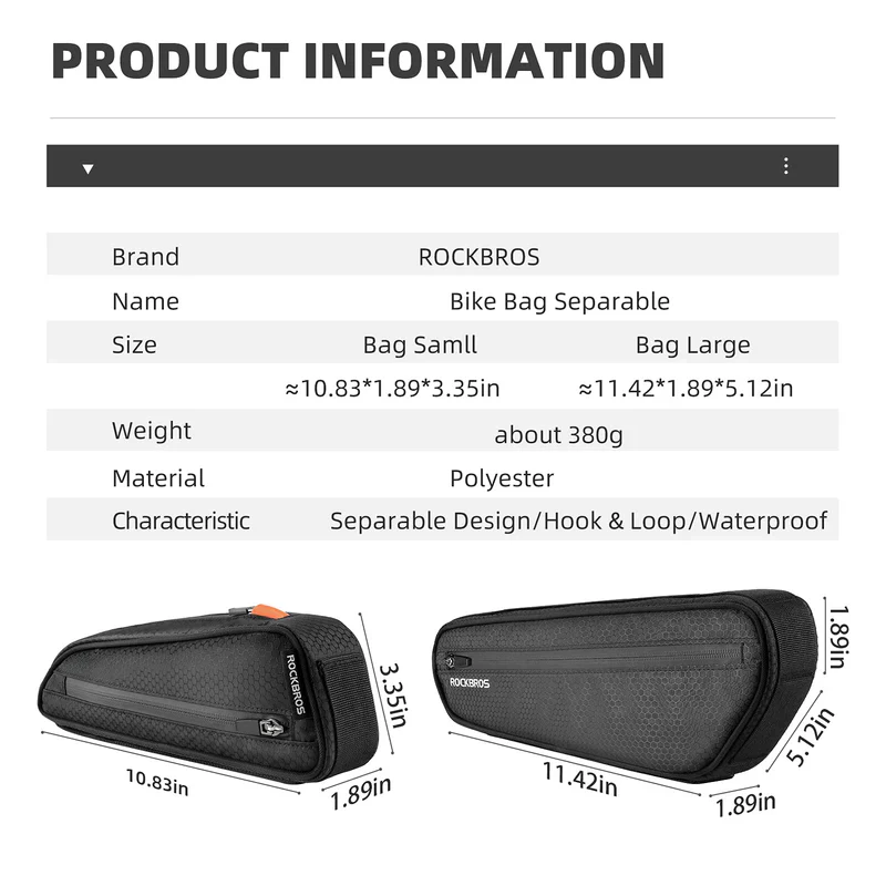 2-in-1 Bike Top Tube & Frame Bag - Image 6