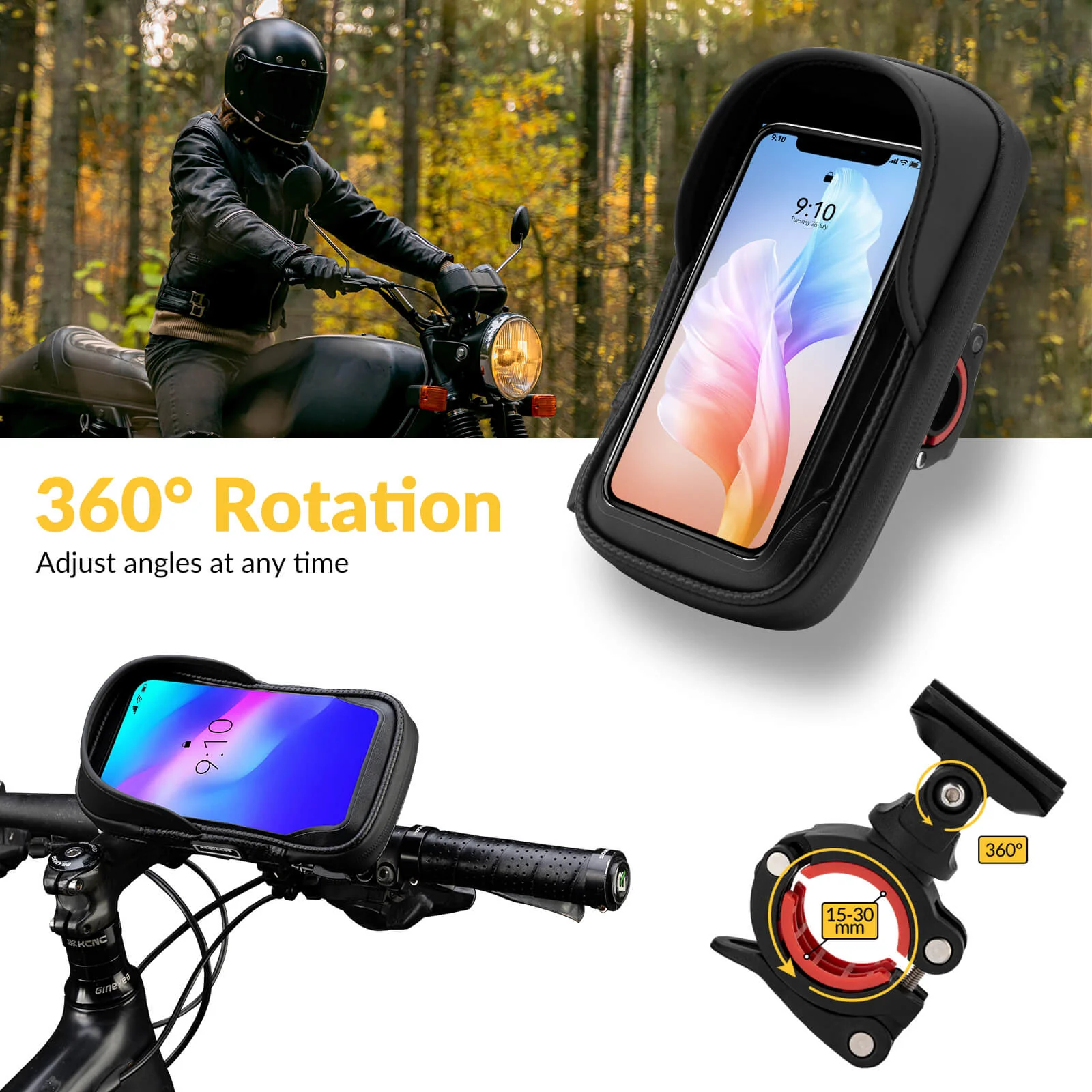 360° Rotating Bike Phone Mount Bag - Image 7