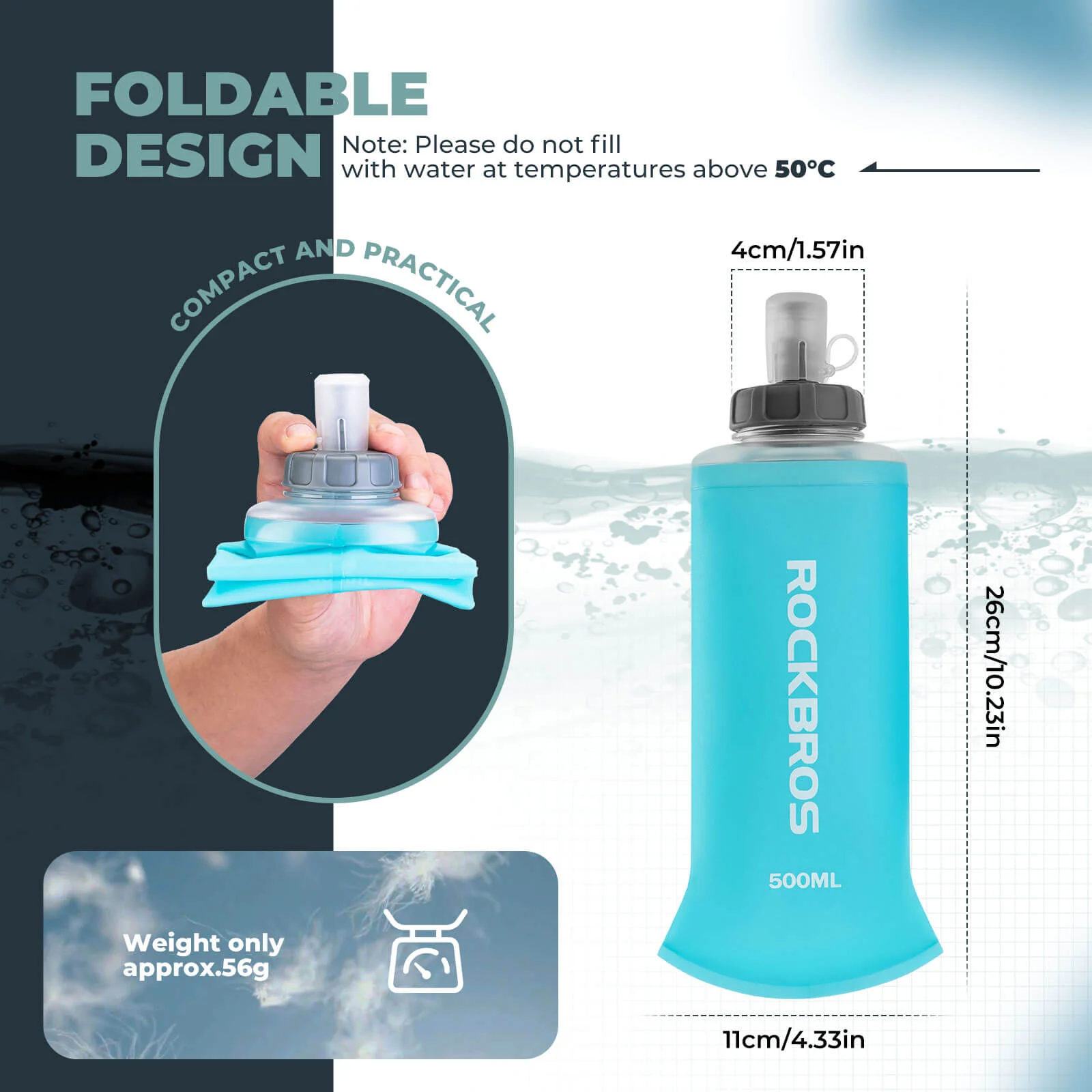 500ml Collapsible Water Bottle for Outdoor Use - Image 5
