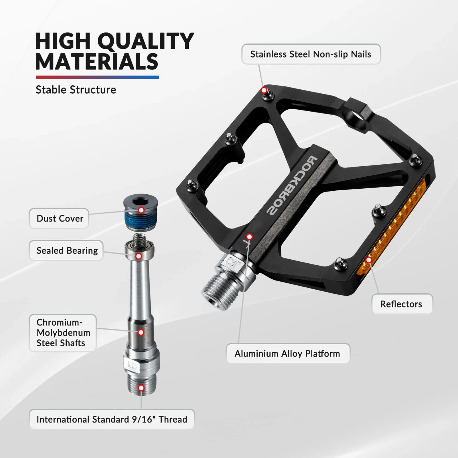 Aluminum Alloy Reflective Bike Pedals - Image 13
