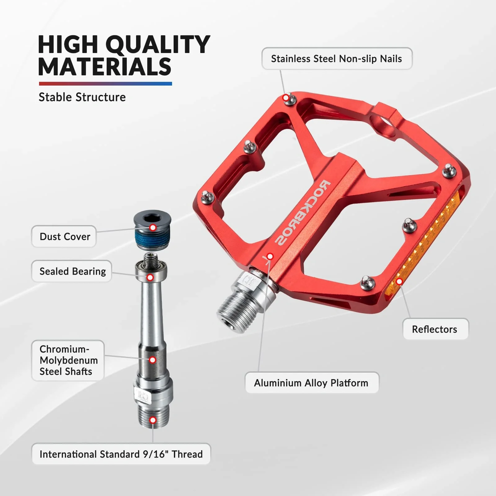 Aluminum Alloy Reflective Bike Pedals - Image 14
