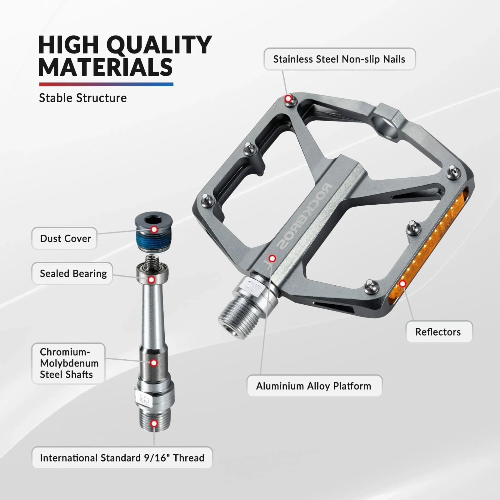 Aluminum Alloy Reflective Bike Pedals - Image 15