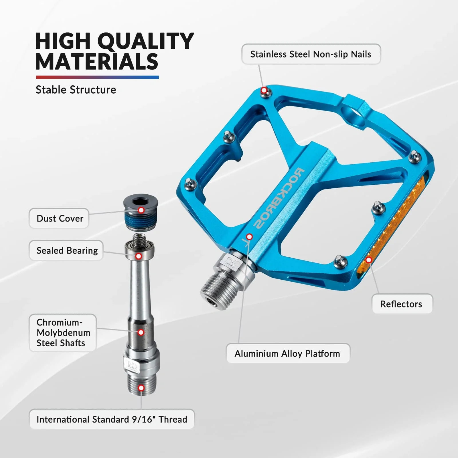 Aluminum Alloy Reflective Bike Pedals - Image 16