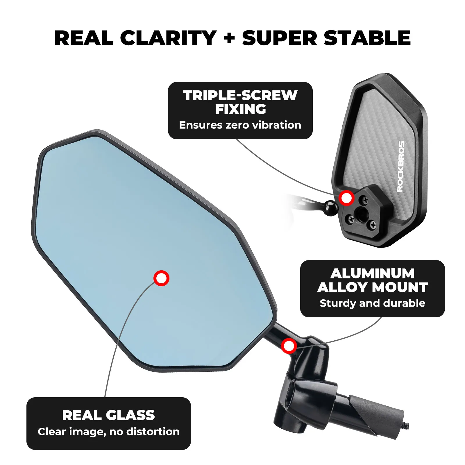 Anti-Glare Bar End Bike Mirror - Left - Image 5