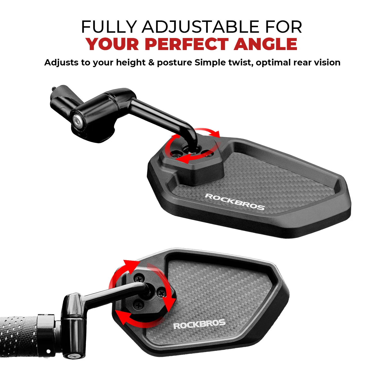Anti-Glare Bar End Bike Mirror - Left - Image 6