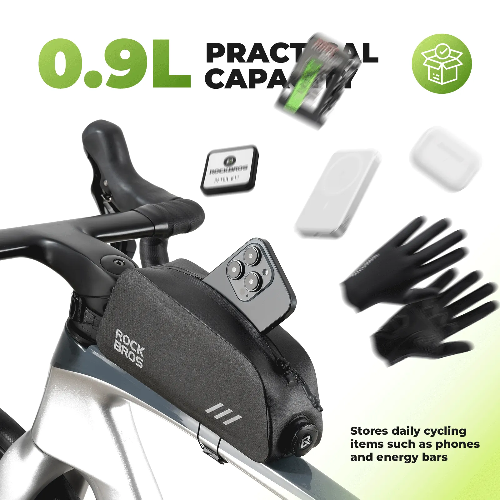 AS-172 Full Waterproof Bike Top Tube Bag - Image 6