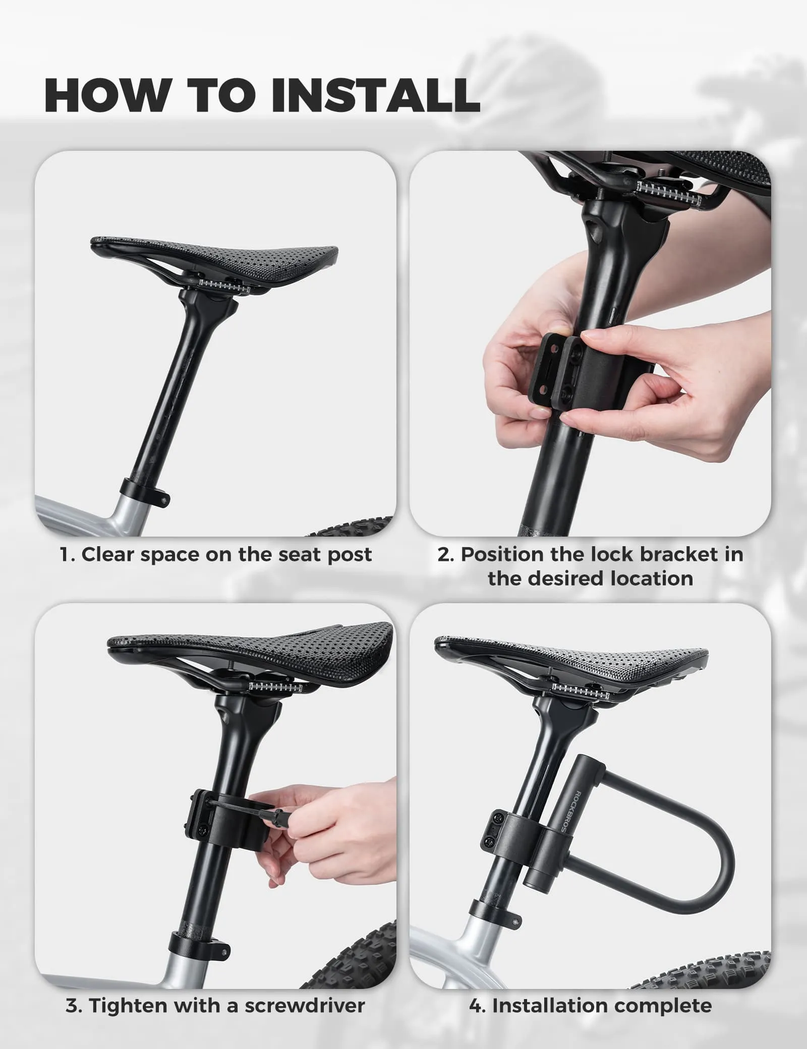 Bike Carbon Steel Anti-Theft U Lock - Image 7