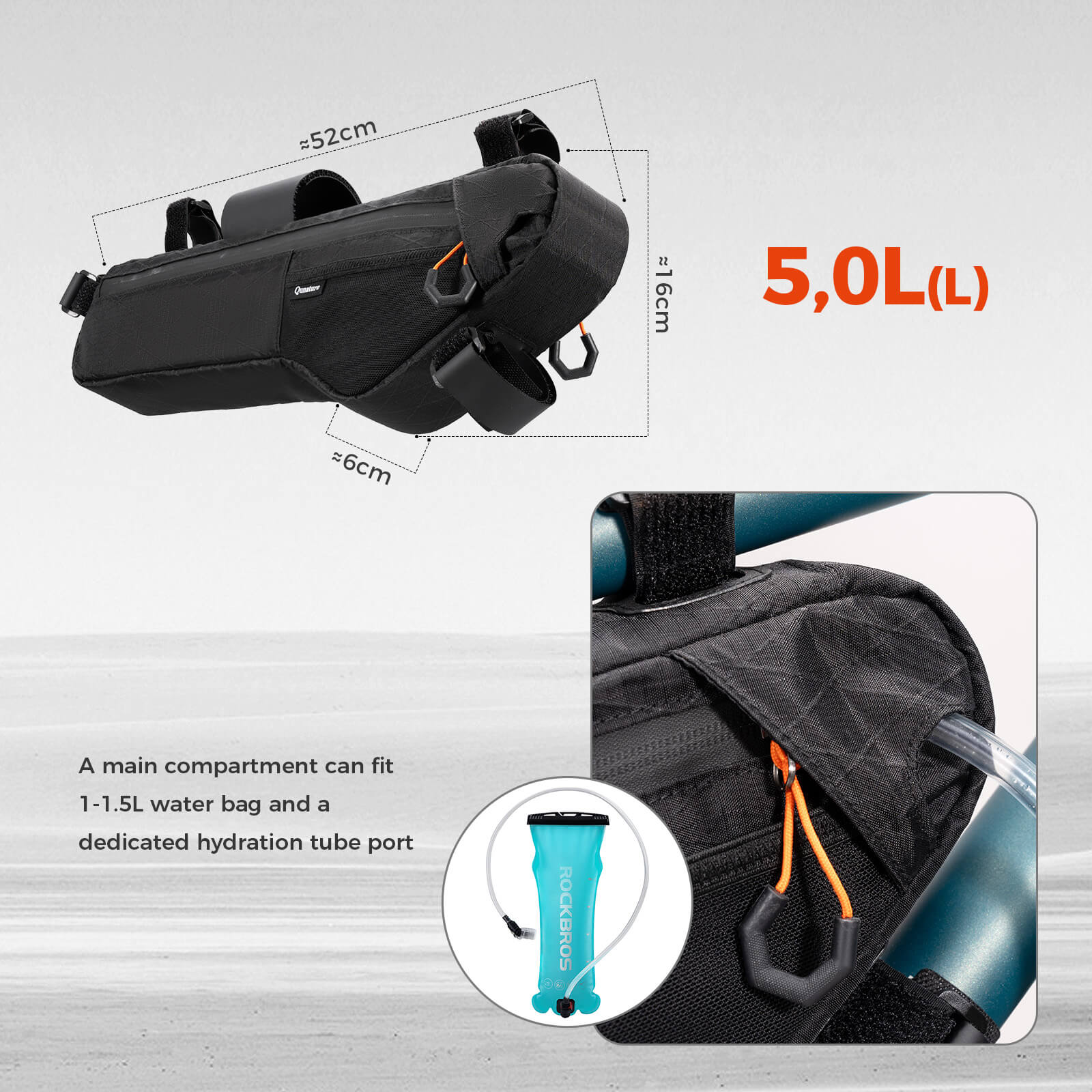 Bike Down Tube Bag 3.5L/4.2L/5L - Image 6