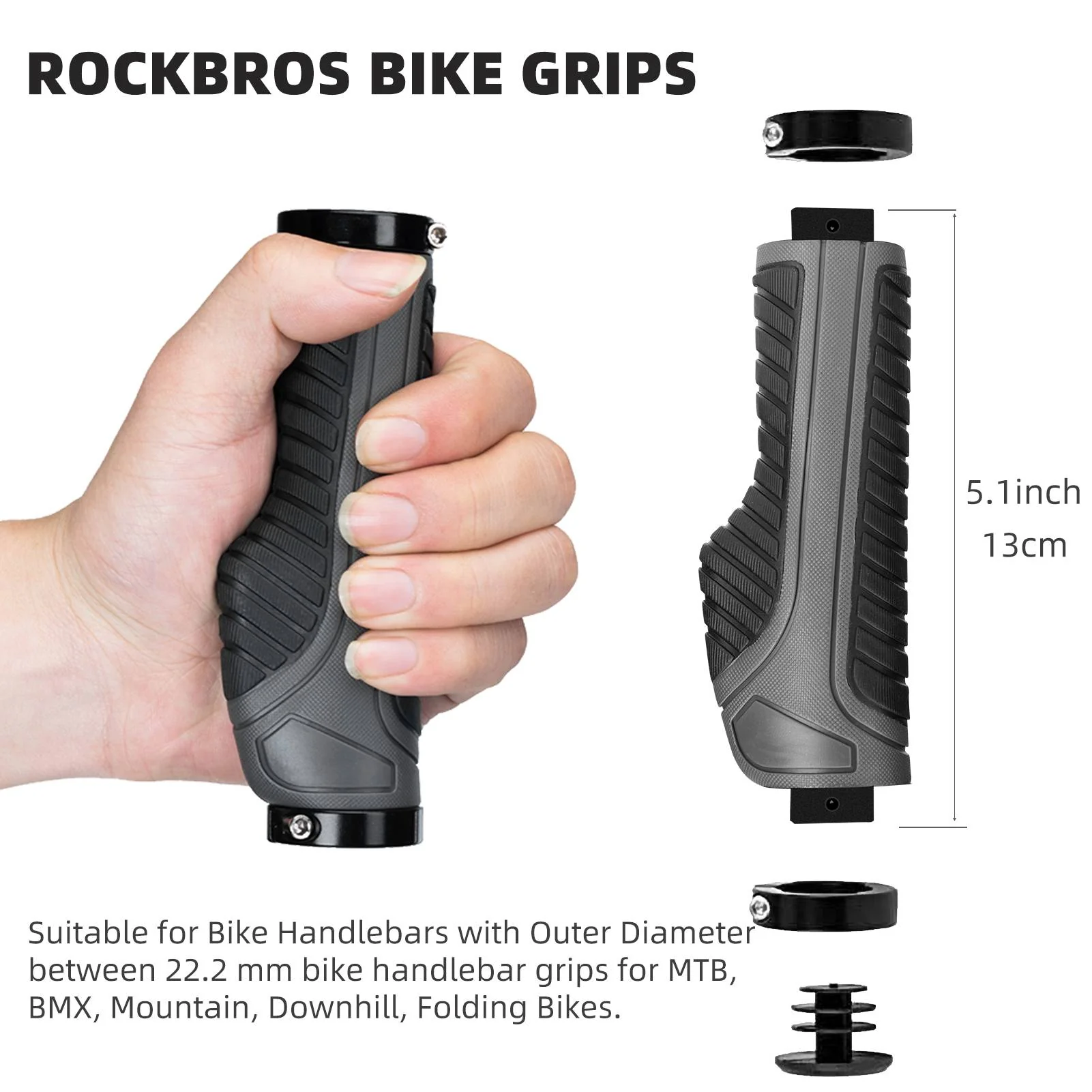 Bike Handle Grips with Double Lock-On Clamps – Aluminum Ends for MTB & BMX - Image 14