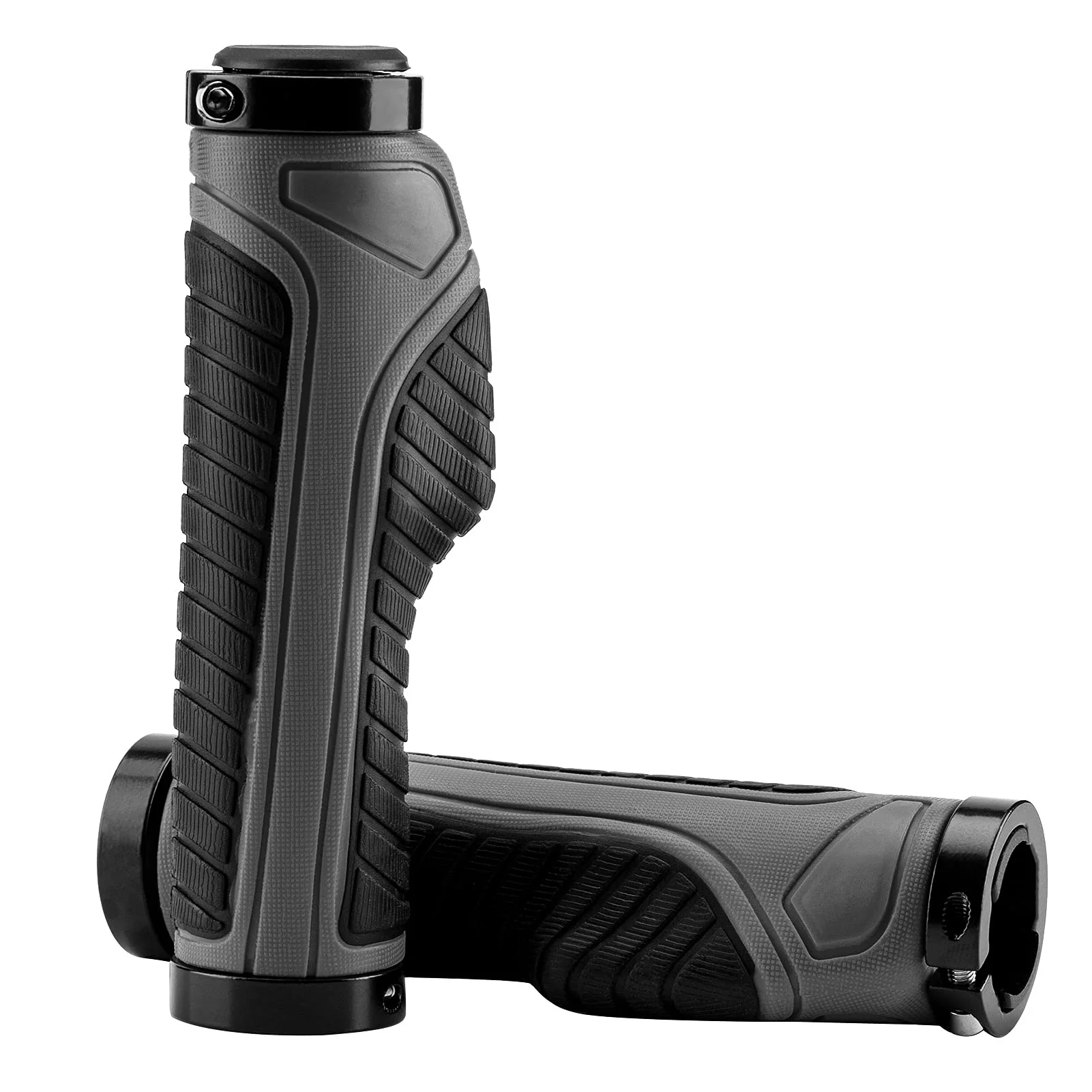 Bike Handle Grips with Double Lock-On Clamps – Aluminum Ends for MTB & BMX - Image 4