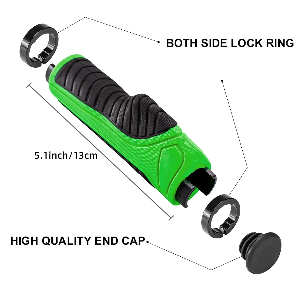 Bike Handle Grips with Double Lock-On Clamps – Aluminum Ends for MTB & BMX - Image 7