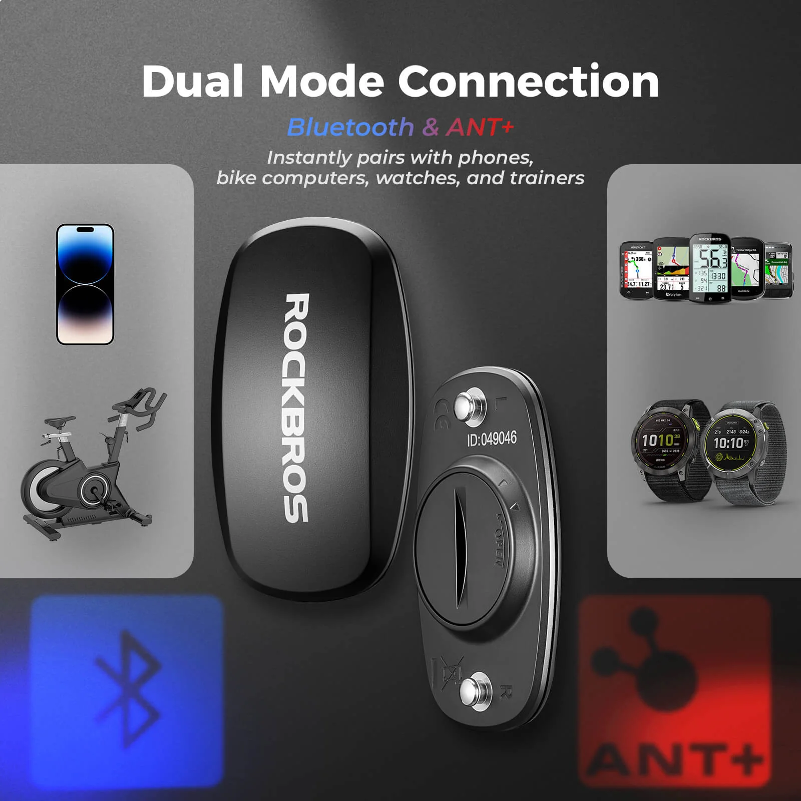 Bluetooth ANT+ Heart Rate Monitor Chest Strap - Image 3