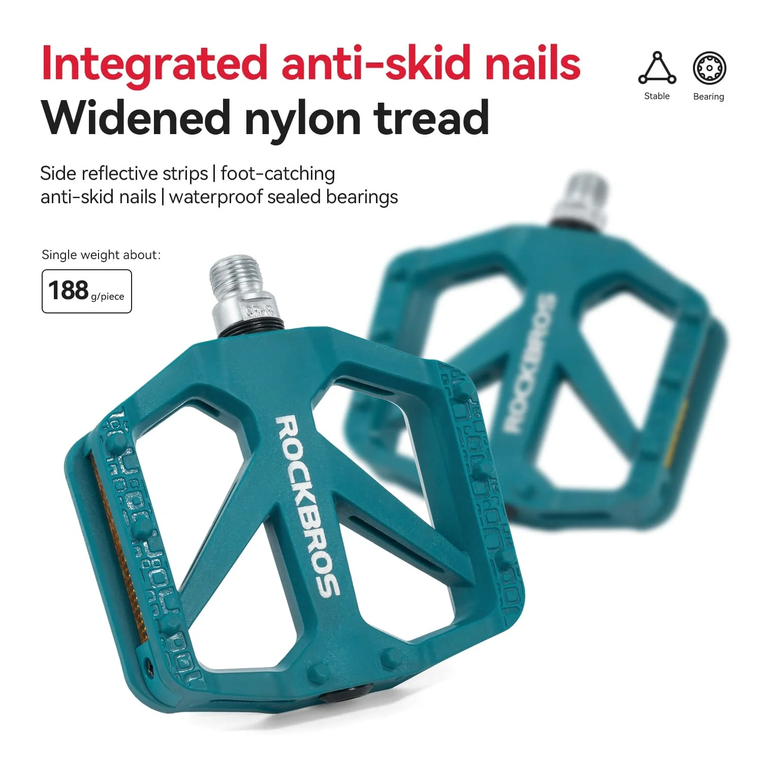 BP2602 Wide Platform Nylon Bike Pedals - Image 5