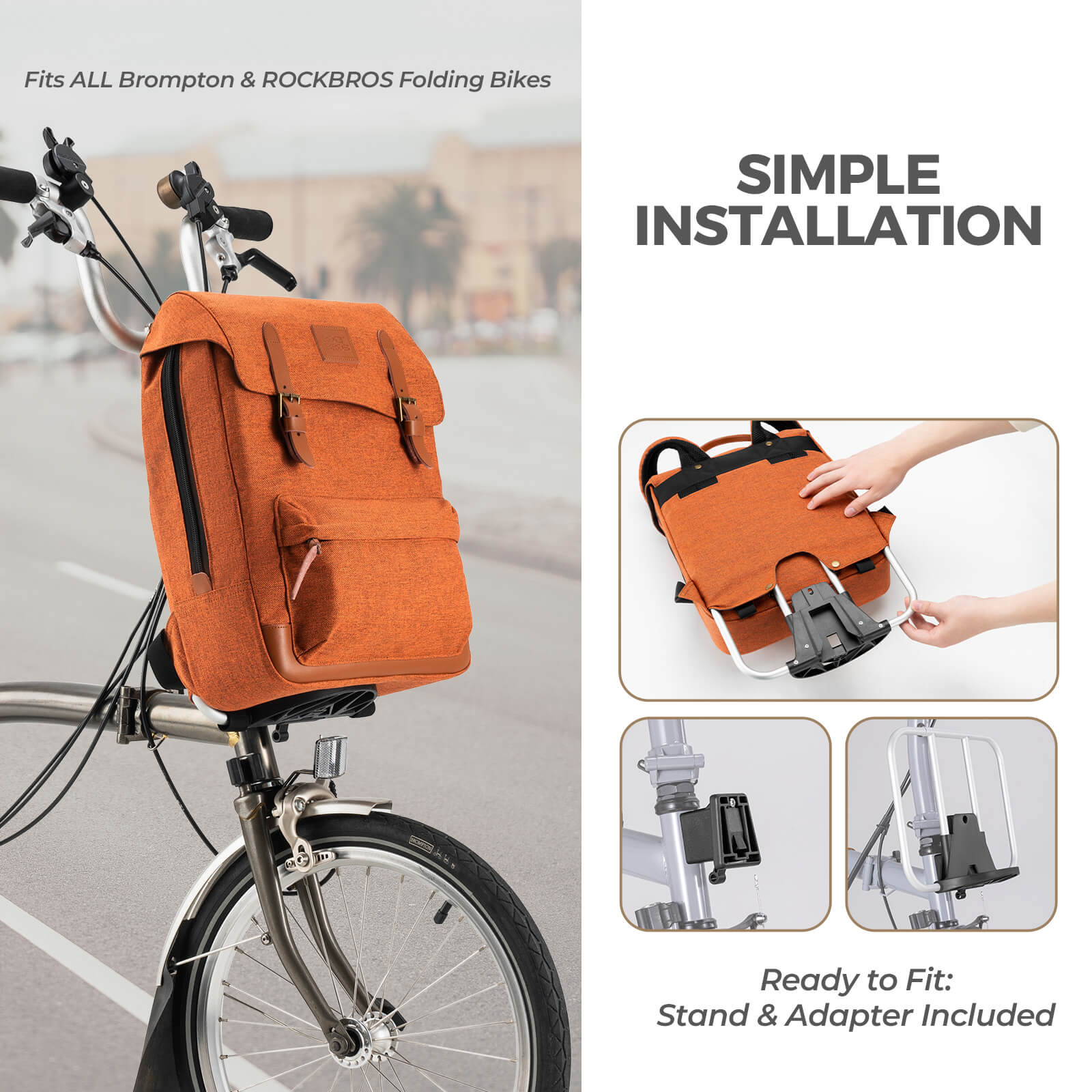 Folding Bike Handlebar Bag Backpack - 8.3L - Image 8