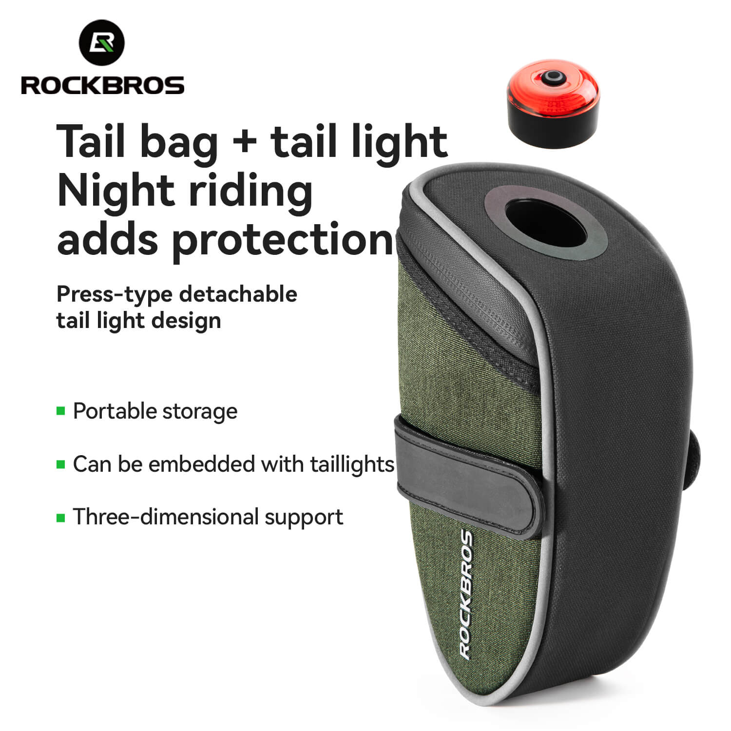 C60 Bike Saddle Bag with Tail Light - 0.45L - Image 6