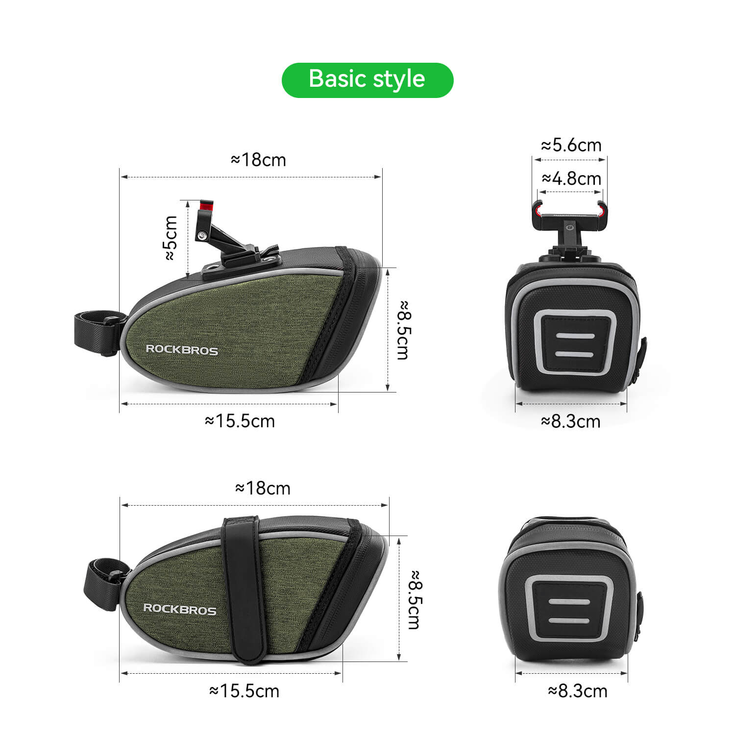 C60 Bike Saddle Bag with Tail Light - 0.45L - Image 7
