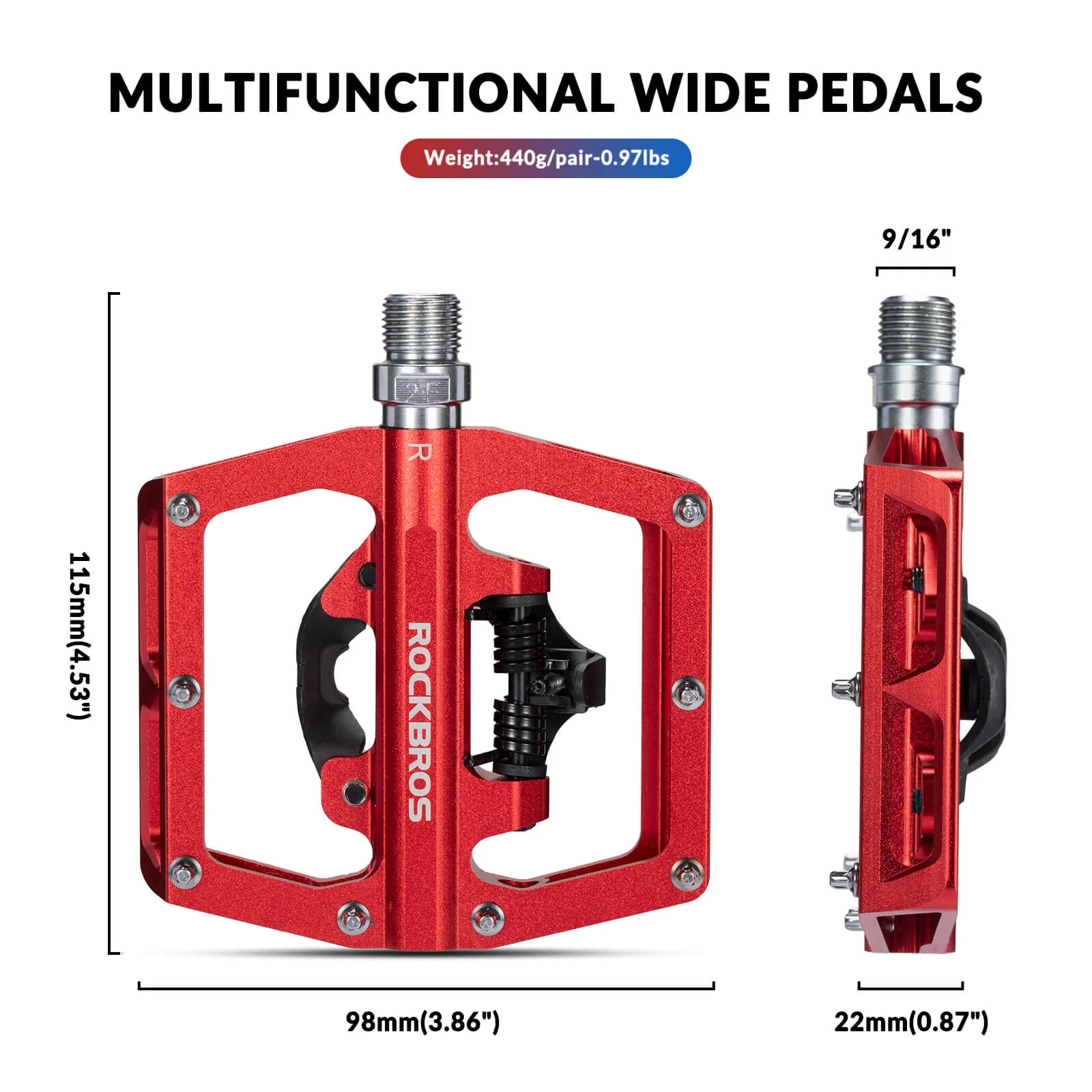 Dual-Use Clipless & Flat Bike Pedals - Image 27