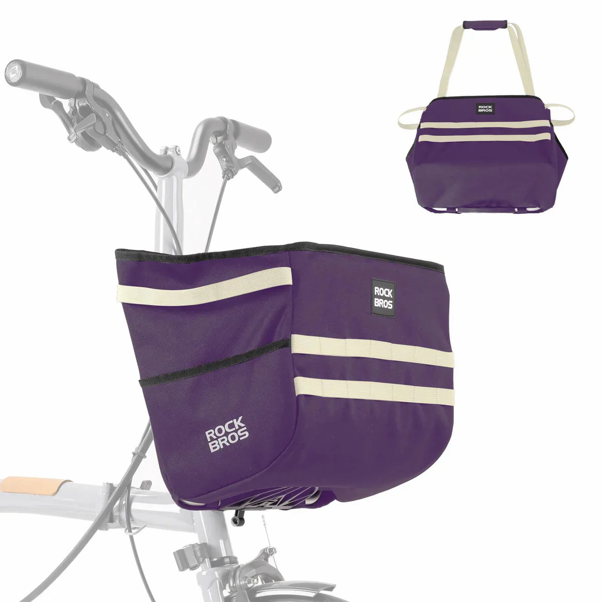 Folding Bike Handlebar Bag Basket Bag - 16L - Image 2