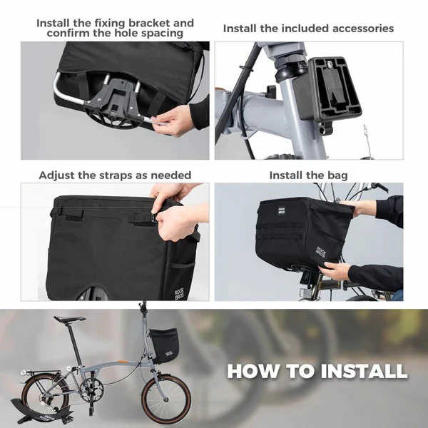 Folding Bike Handlebar Bag Basket Bag - 16L - Image 7