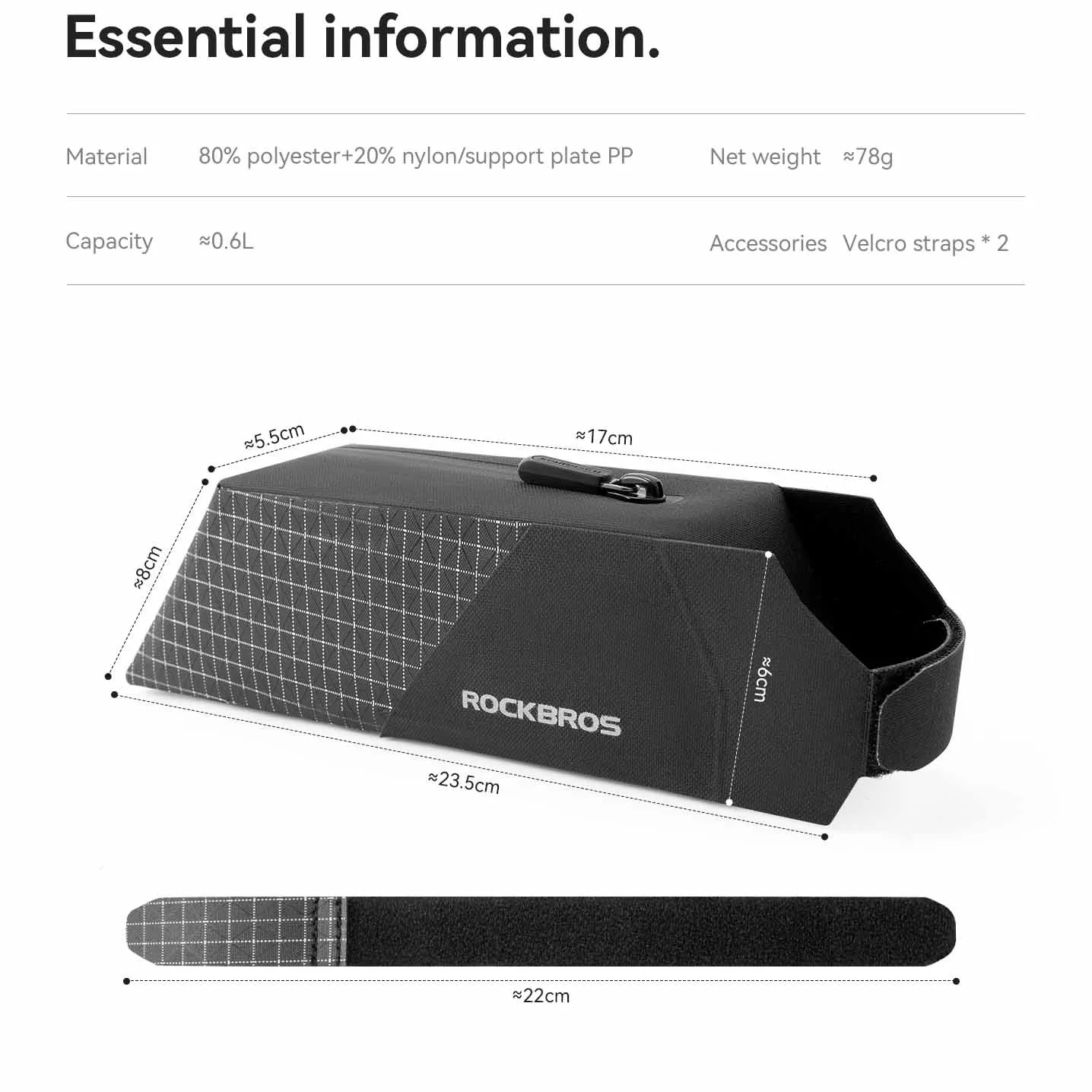 Fully Waterproof Aerodynamic Bike Top Tube Bag - 0.6L - Image 10