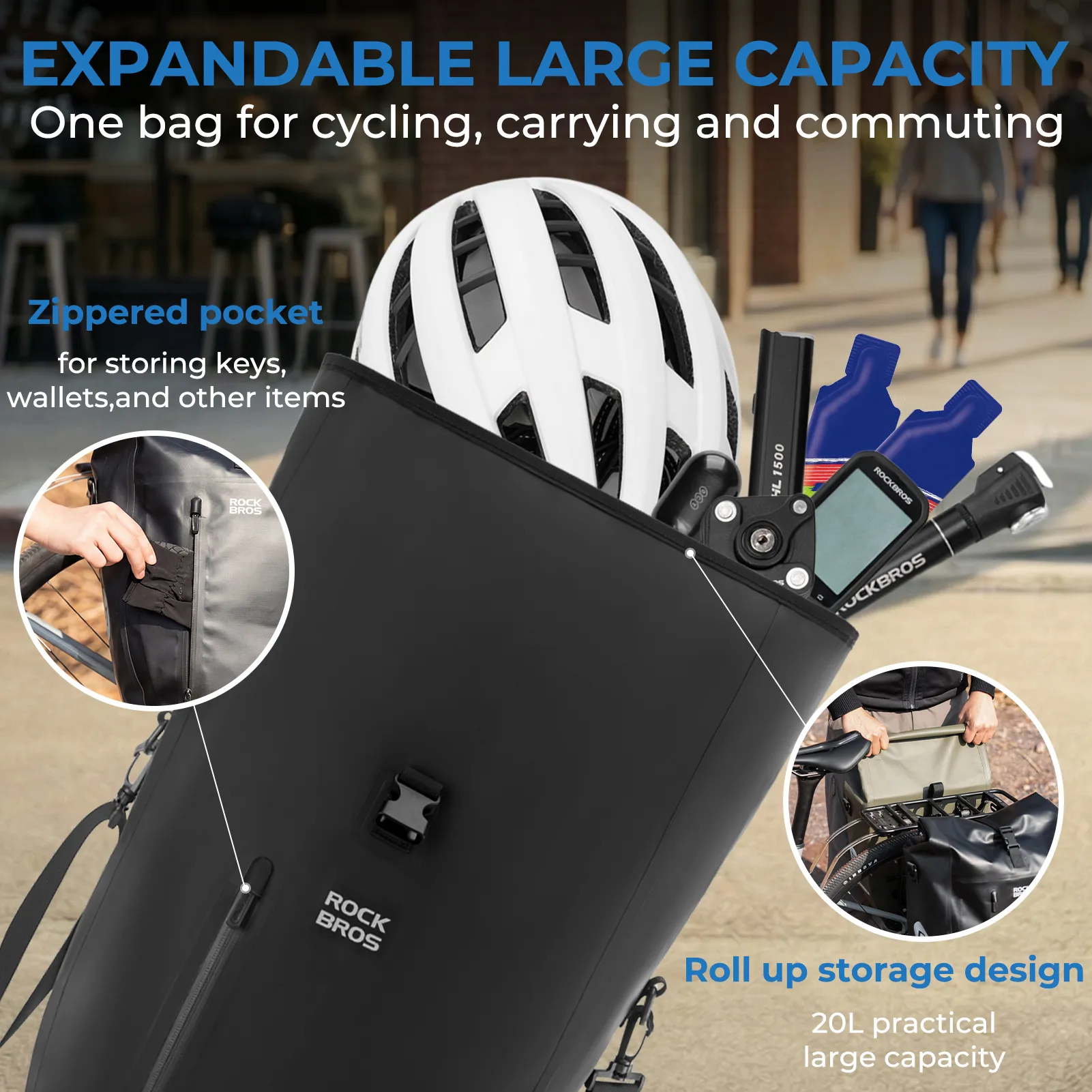 AS-166 Fully Waterproof Bike Pannier - 20L - Image 10