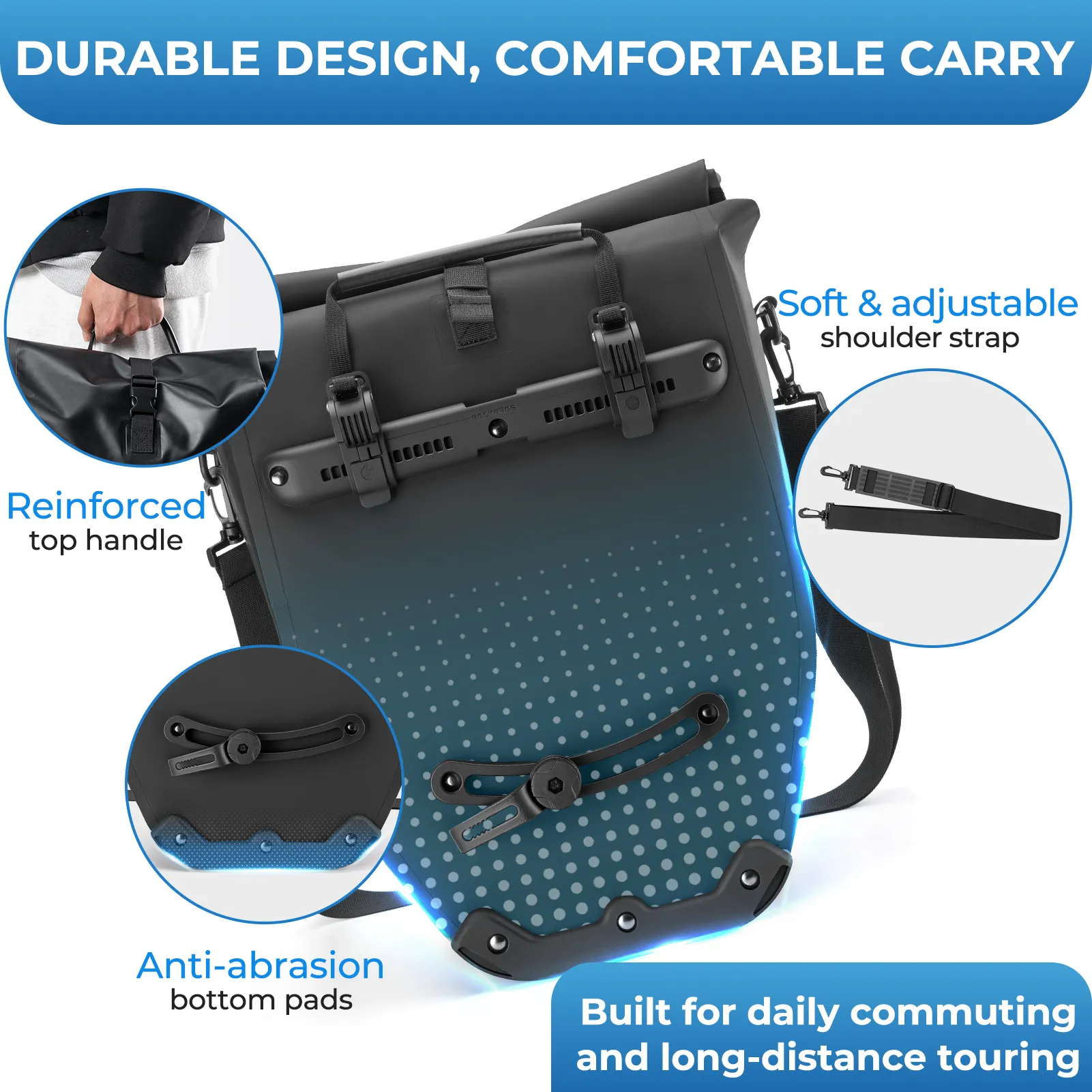 AS-166 Fully Waterproof Bike Pannier - 20L - Image 11