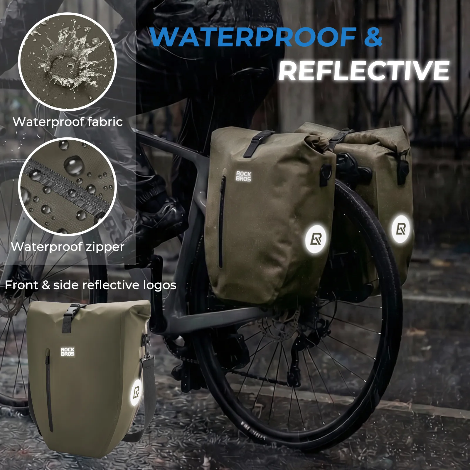 AS-166 Fully Waterproof Bike Pannier - 20L - Image 21