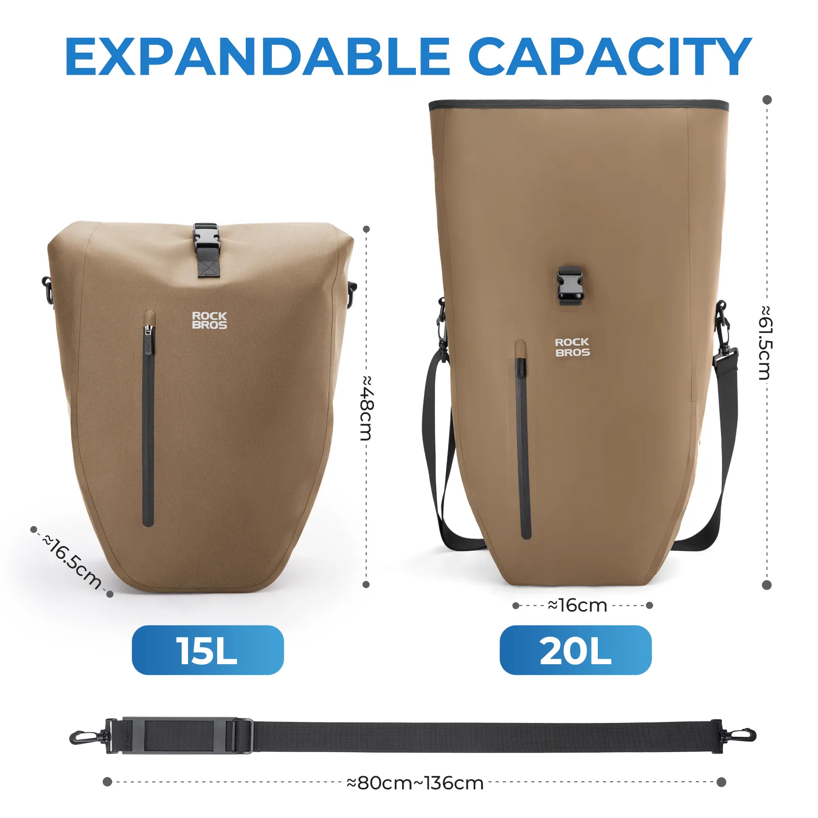 AS-166 Fully Waterproof Bike Pannier - 20L - Image 30