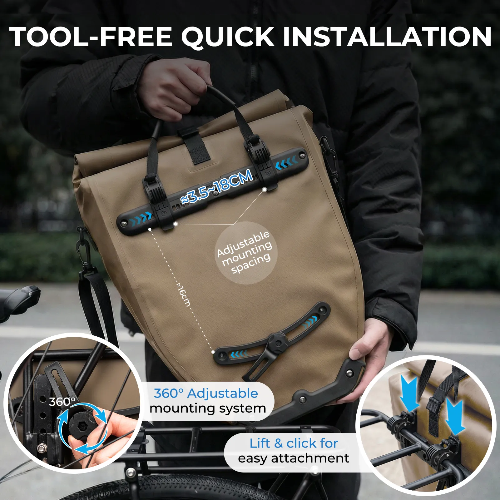 AS-166 Fully Waterproof Bike Pannier - 20L - Image 32