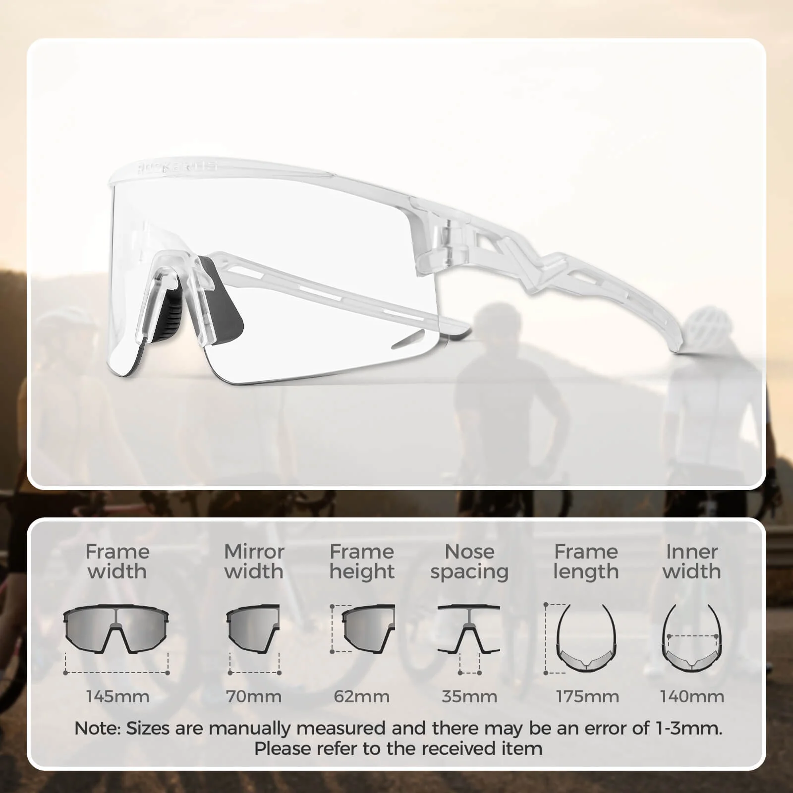 Half Frame Photochromic Cycling Sunglasses - SP337 - Image 16