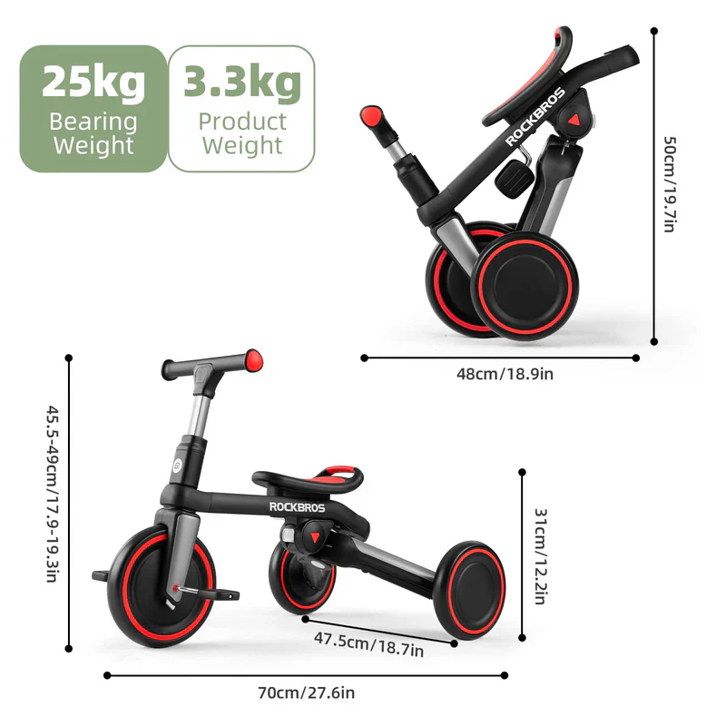 Kids 3-in-1 Tricycle with Adjustable Seat - Image 6