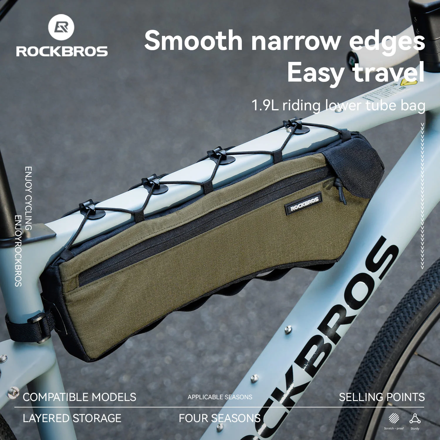 Large Capacity Bike Triangle Bag - 1.9L - Image 3