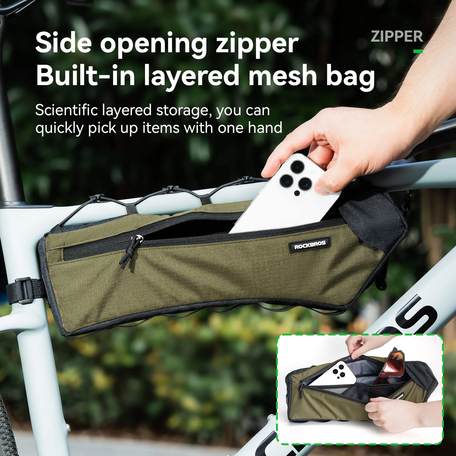 Large Capacity Bike Triangle Bag - 1.9L - Image 4