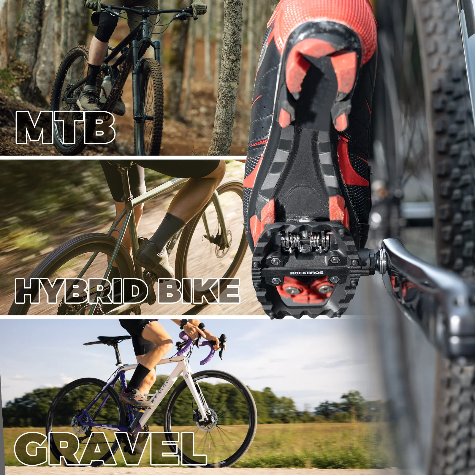Lightweight Nylon Half-Clip Flat Bike Pedals - Image 9