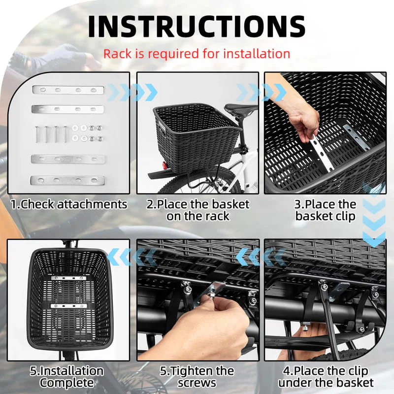 Lightweight Rear Rack Cargo Basket - 30L - Image 9