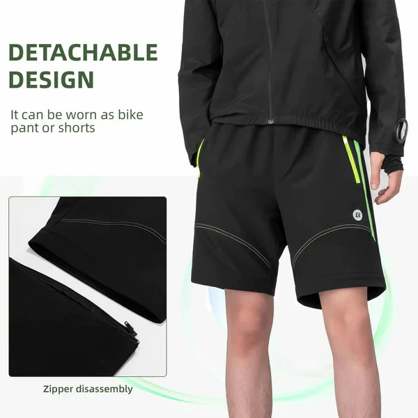 Men's 3-in-1 Convertible Cycling Pants With Padded - Image 4