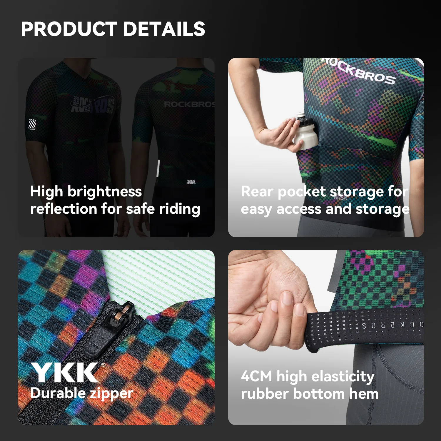 Men's Reflective Breathable Short Sleeve Cycling Jersey - Image 8