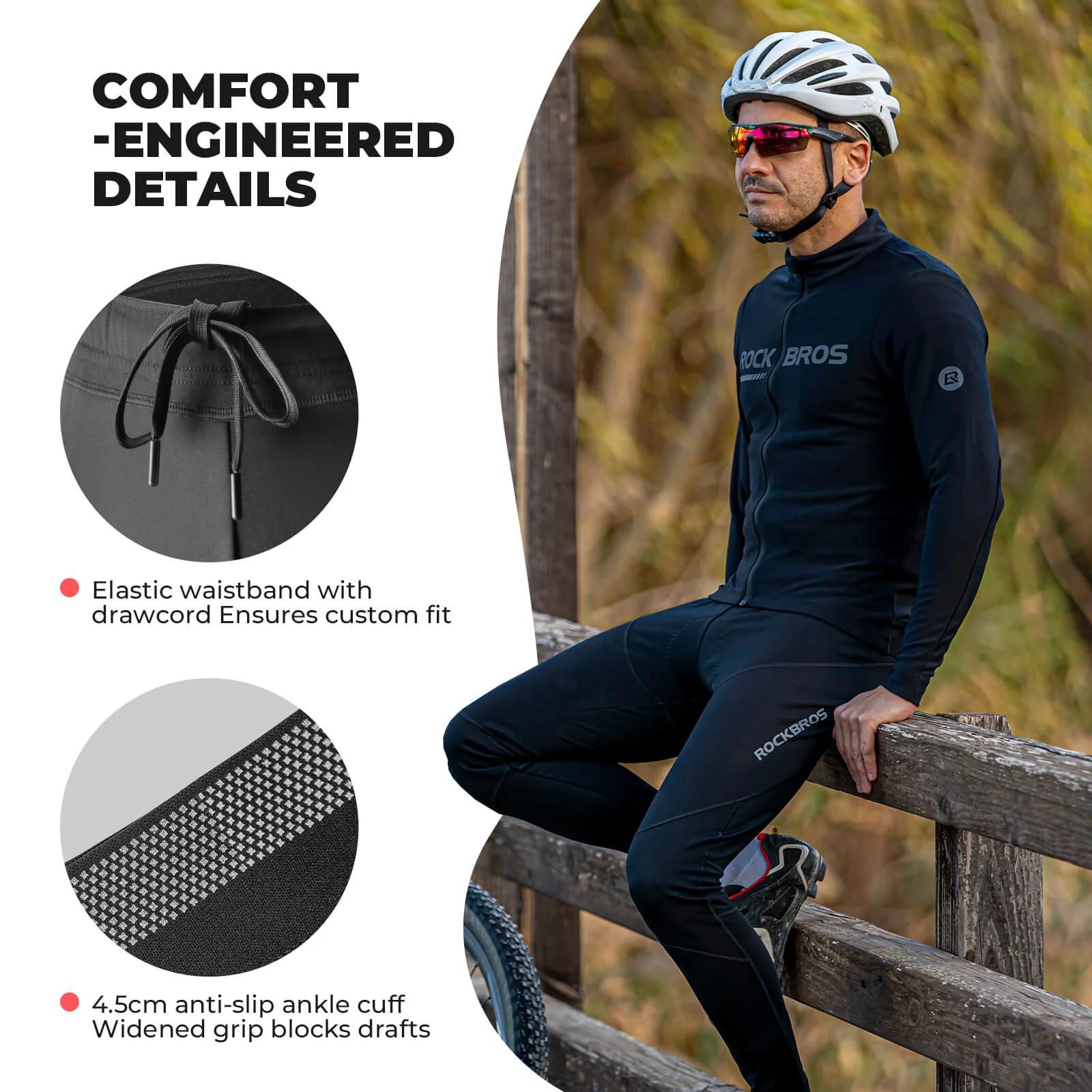 Men's Winter Cycling Tights with 4D Padded Seat - Image 8