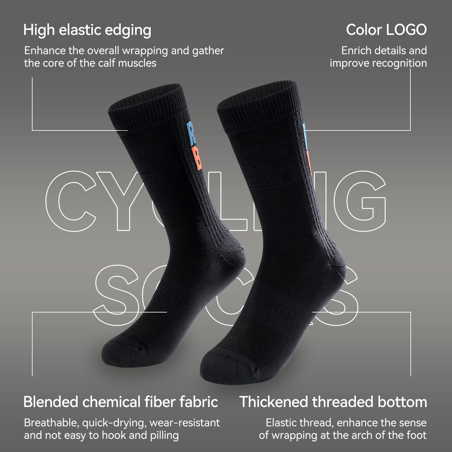 Mid-Calf Breathable Cycling Socks - Image 11