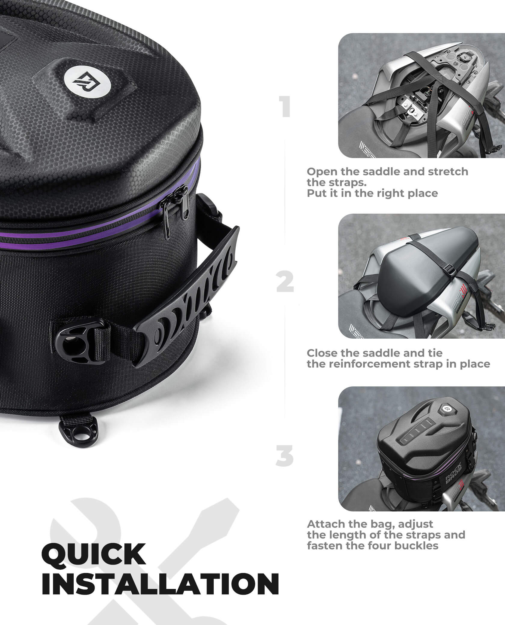 Motorcycle Hard Shell Tail Bag - Image 8