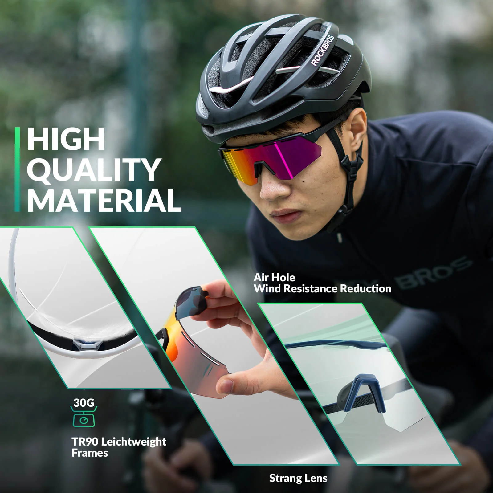 Polarized Cycling Sunglasses with 4 Interchangeable Lenses - Image 16