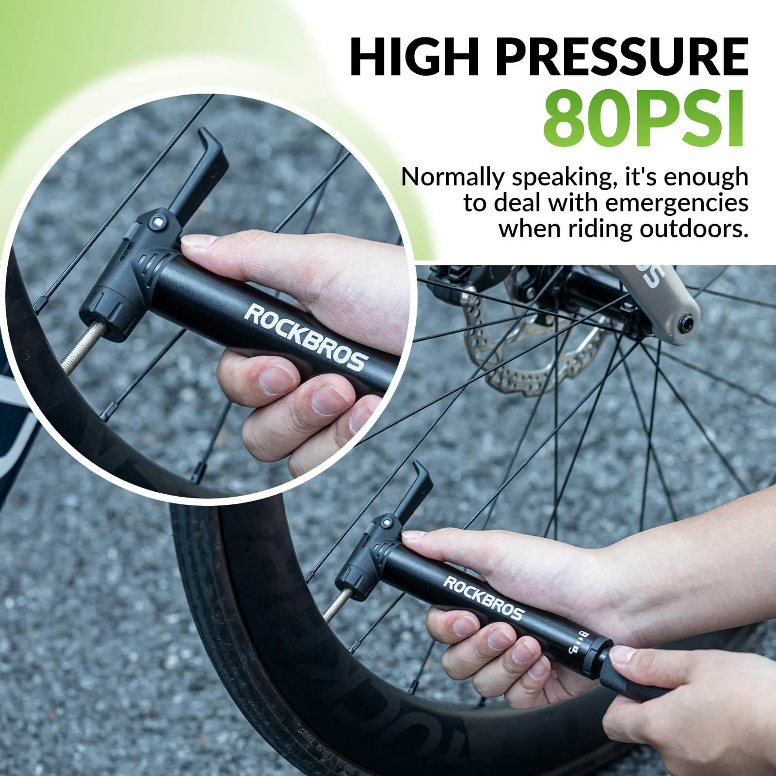 Portable Bike Pump - 80 PSI High Pressure - Image 9