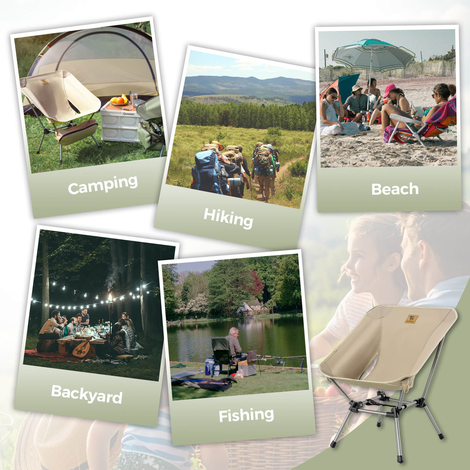 Qunature Lightweight Folding Camp Chair with Storage Bag - Image 11