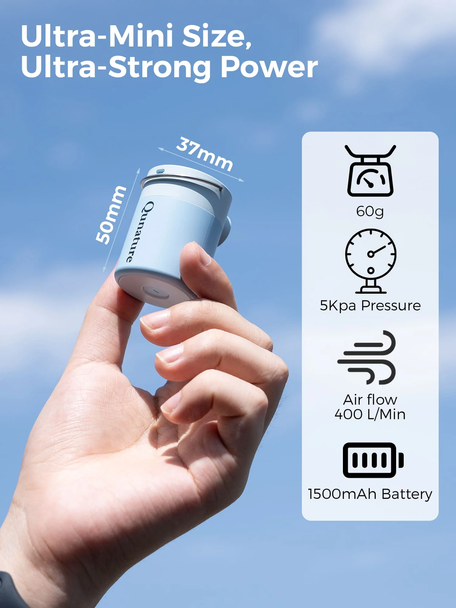 Qunature Mini Electric Air Pump for Camping & Outdoor Gear - Image 21