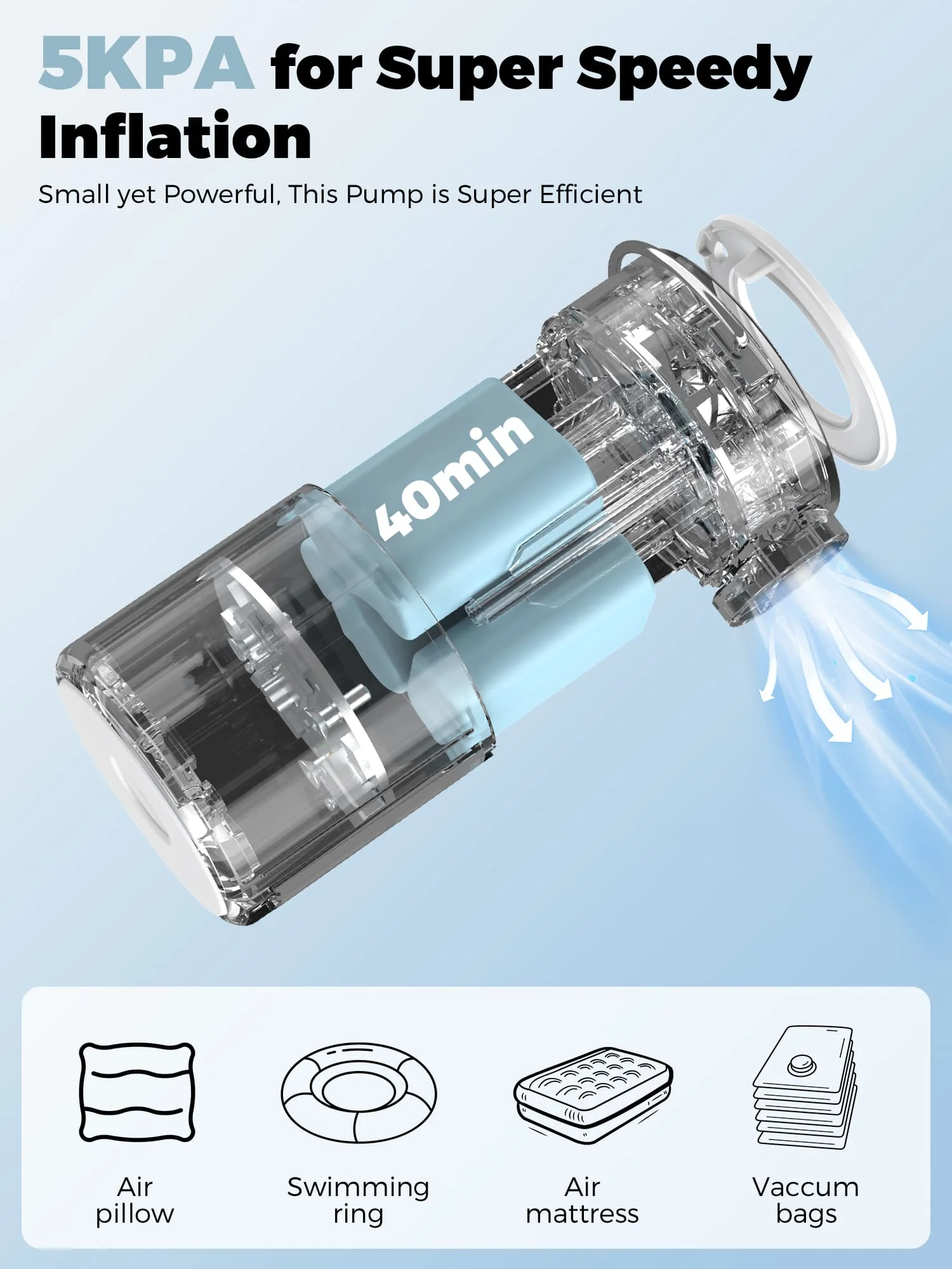 Qunature Mini Electric Air Pump for Camping & Outdoor Gear - Image 23