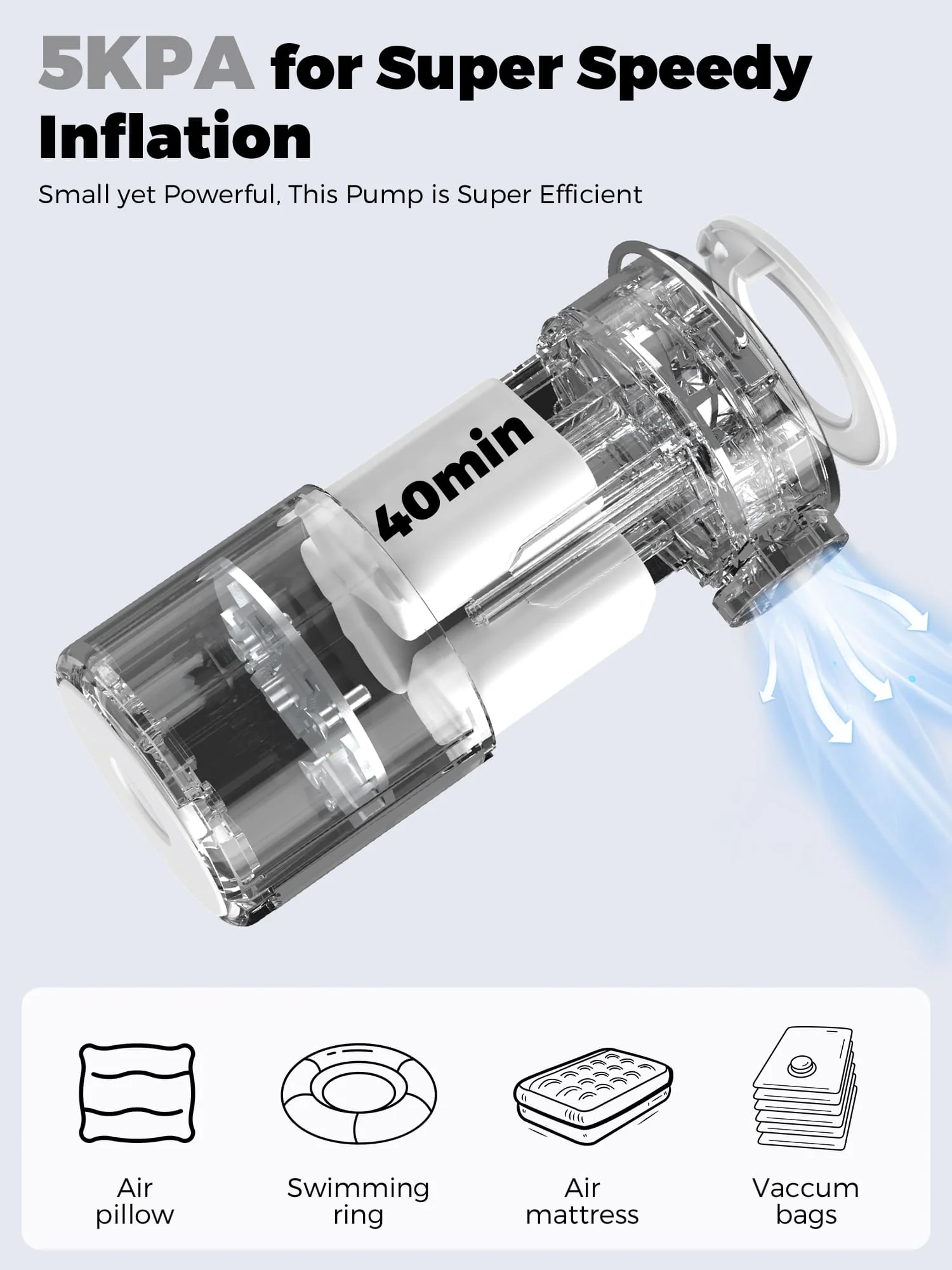 Qunature Mini Electric Air Pump for Camping & Outdoor Gear - Image 24