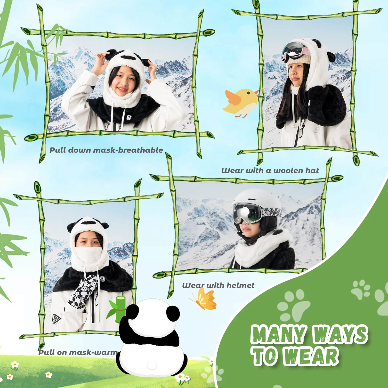 Qunature Panda Head Cover for Kids and Adults - Image 7