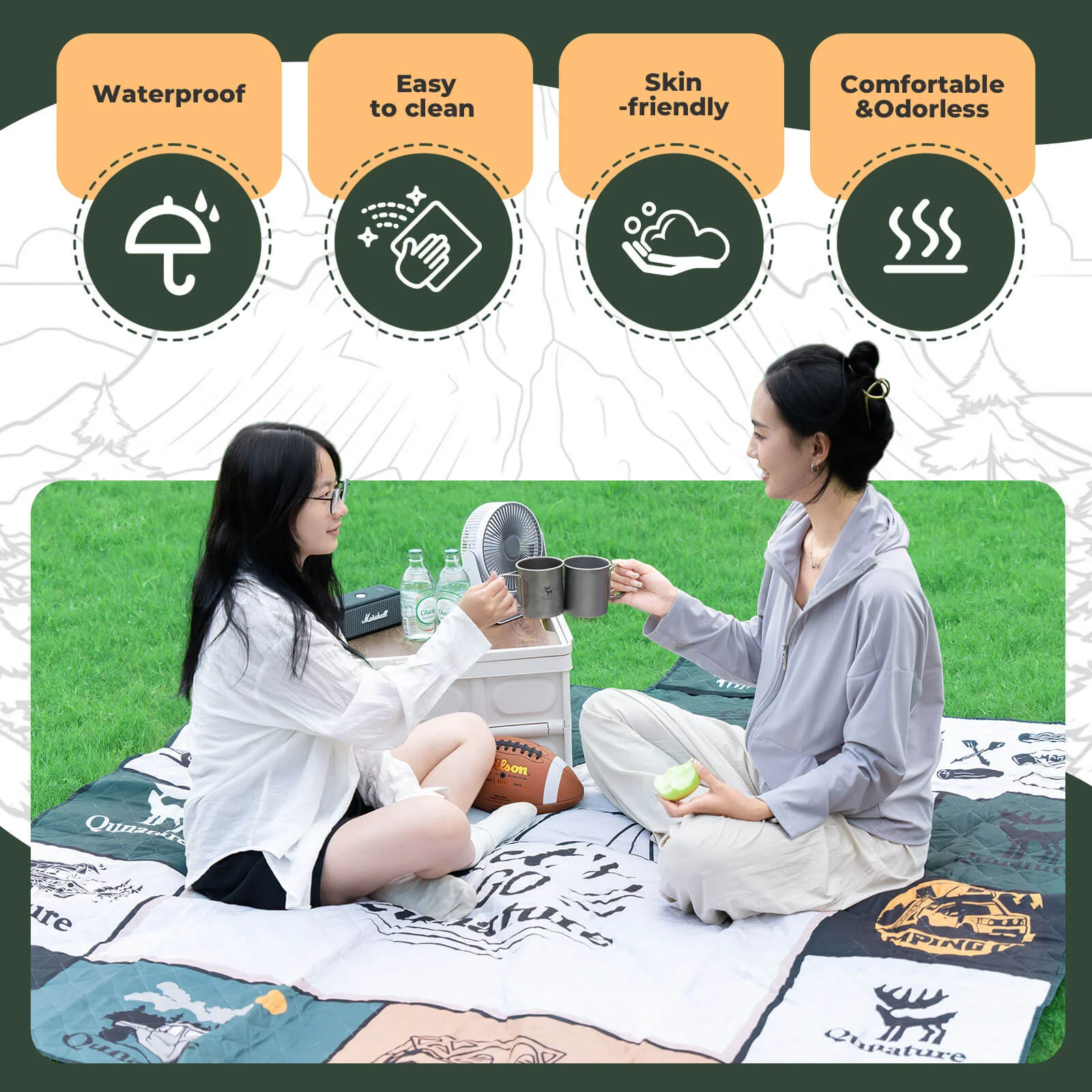 Qunature Picnic Blanket for 6-8 People - Image 6
