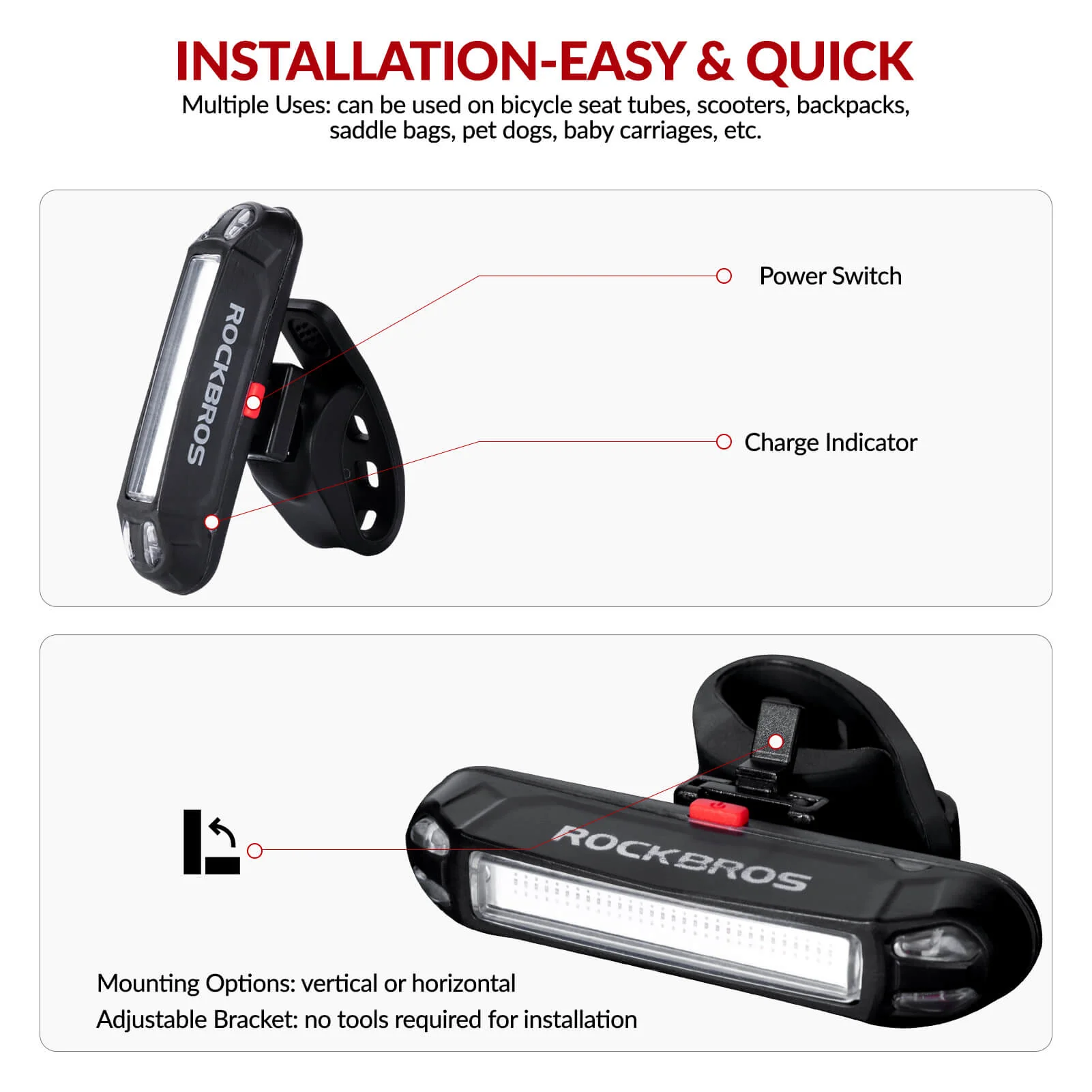Rear Bike Light USB Rechargeable - Image 7