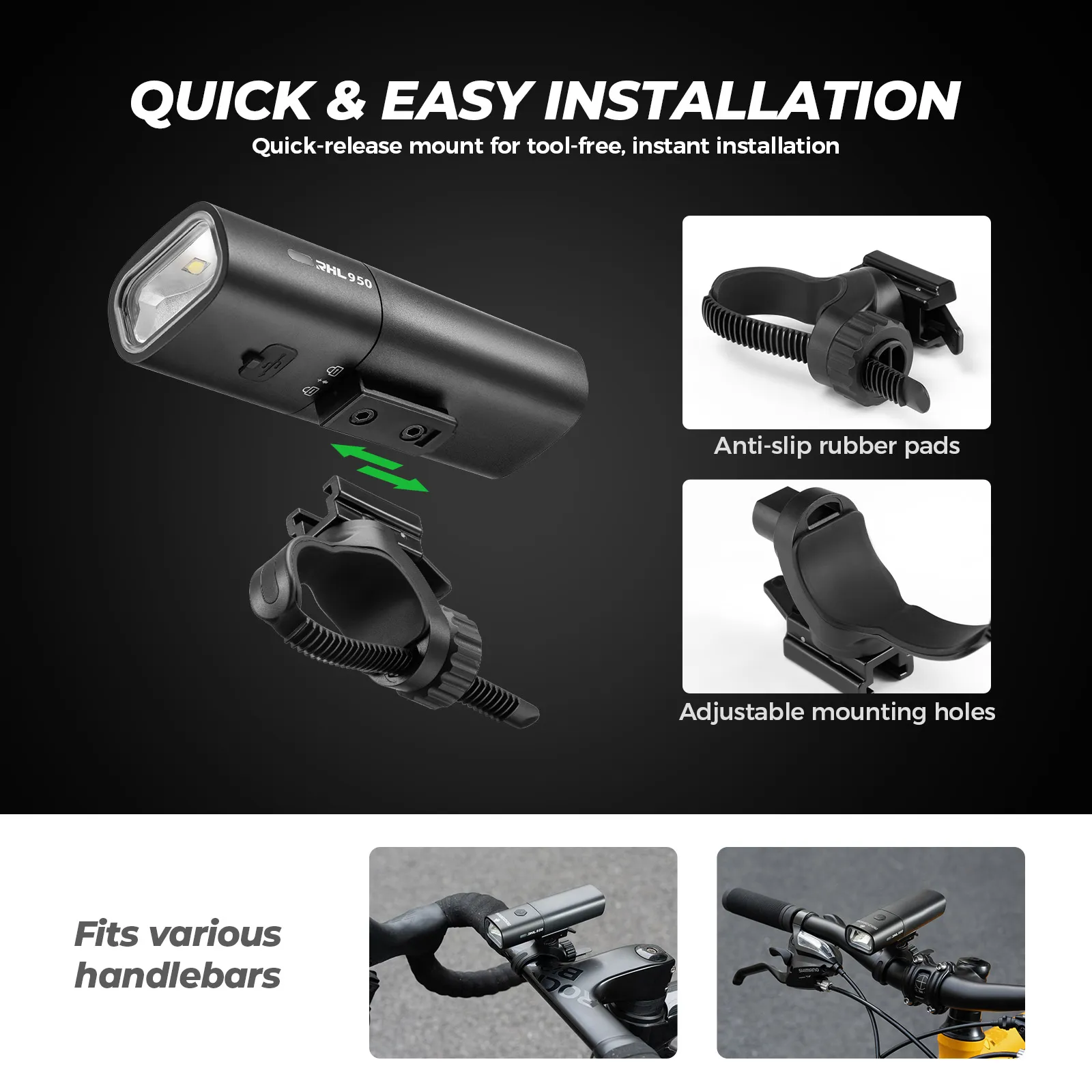 RHL950 Lumen Bike Headlight - Image 7